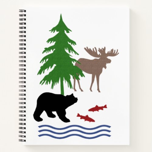Moose and Bear Pattern Notebook