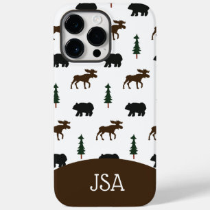 Moose and Bear Rustic Cell Phone Case Monogrammed