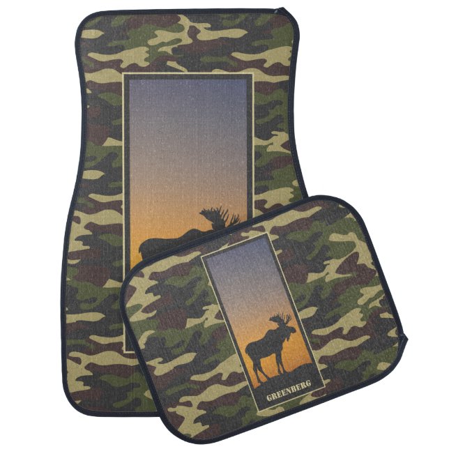 Moose and Camo Car Floor Mat (Set)