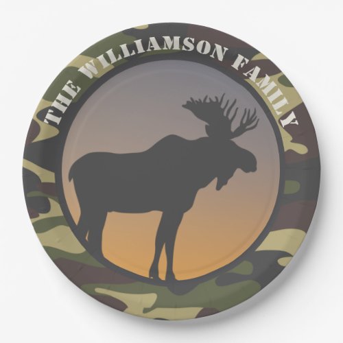Moose and Camo Paper Plates