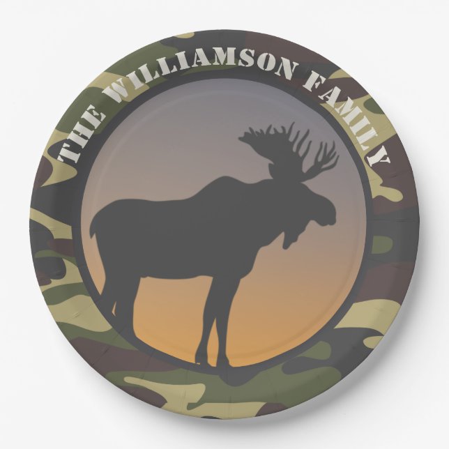 Moose and Camo Paper Plates (Front)