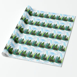 Moose and Elk Play Santa Wrapping Paper
