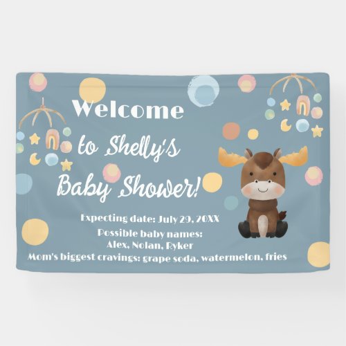 Moose and Mobile baby shower banner