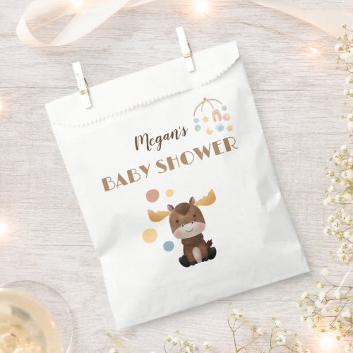 Moose and Mobile baby shower favor bags
