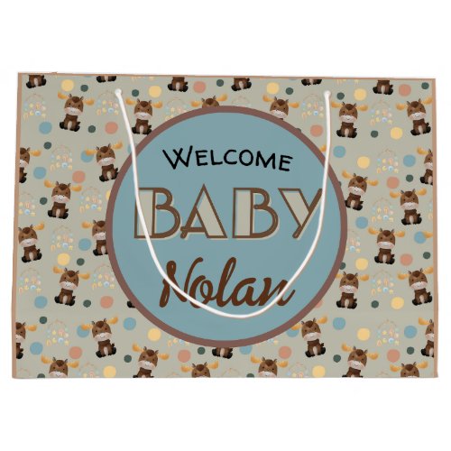 Moose and Mobile Large Baby Shower Gift Bag