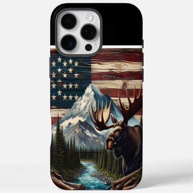 Moose And Mountain Artwork Case-Mate iPhone Case (Back)