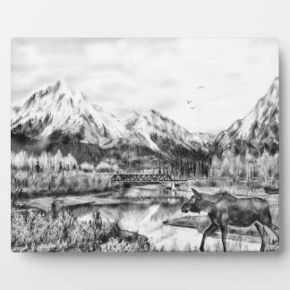 Moose and Mountains Plaque