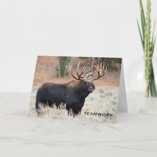 Moose and Squirrel TEAMWORK Greeting Card