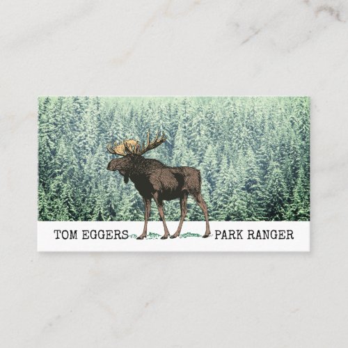 Moose And Trees Ranger Business Cards