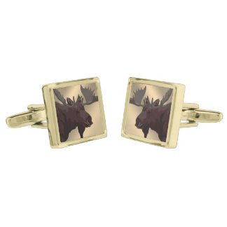Moose Art Cufflinks Personalized Moose Gifts