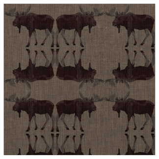 Moose Art Fabric Wildlife Fabric Cotton or Poly