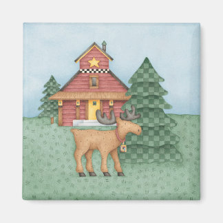 Moose at Cabin Magnet