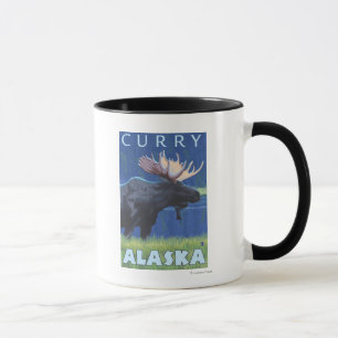 Moose at Night - Curry, Alaska Mug