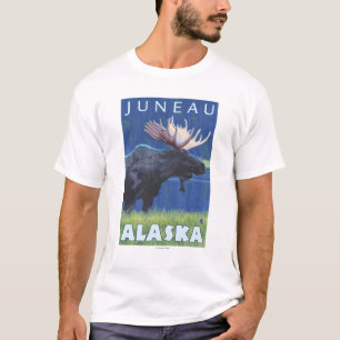 Moose at Night - Juneau, Alaska T-Shirt