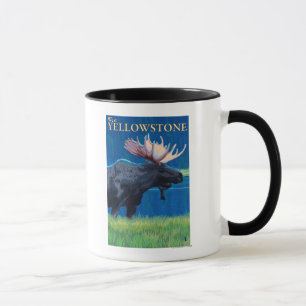 Moose at Night - West Yellowstone, Montana Mug