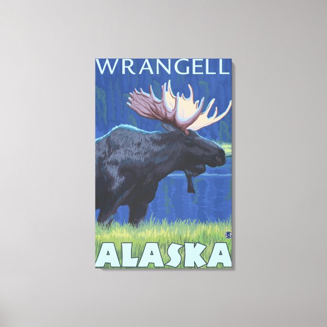 Moose at Night - Wrangell, Alaska Canvas Print (Front)