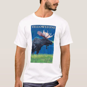 Moose at Night - Yellowstone National Park T-Shirt