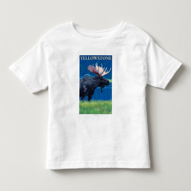 Moose at Night - Yellowstone National Park Toddler T-shirt (Front)