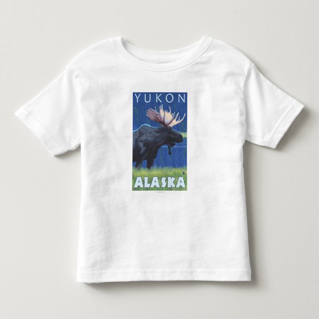 Moose at Night - Yukon, Alaska Toddler T-shirt (Front)