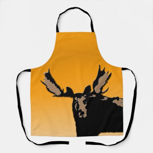 Moose at Sunset  _ Original Wildlife Art Apron