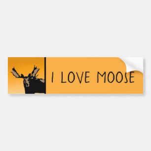 Moose at Sunset - Original Wildlife Art Bumper Sticker