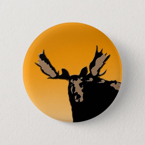 Moose at Sunset  _ Original Wildlife Art Button