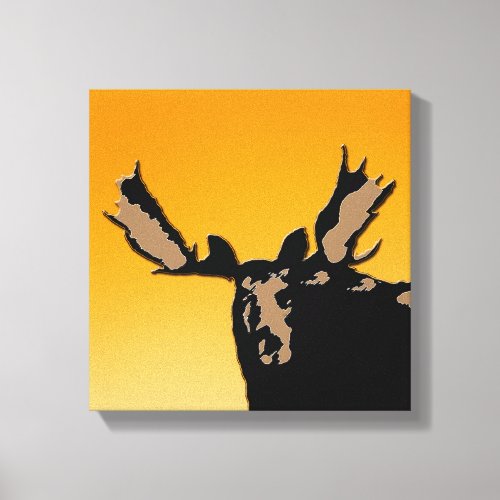 Moose at Sunset  _ Original Wildlife Art Canvas Print
