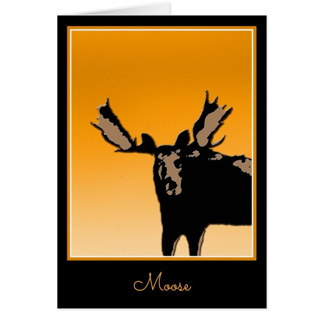 Moose at Sunset  - Original Wildlife Art Cards (Front)