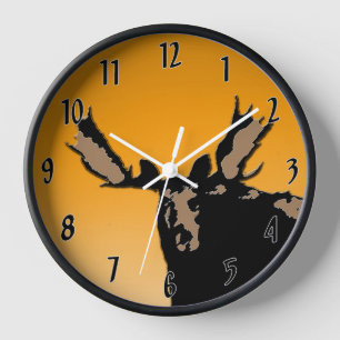 Moose at Sunset - Original Wildlife Art Clock