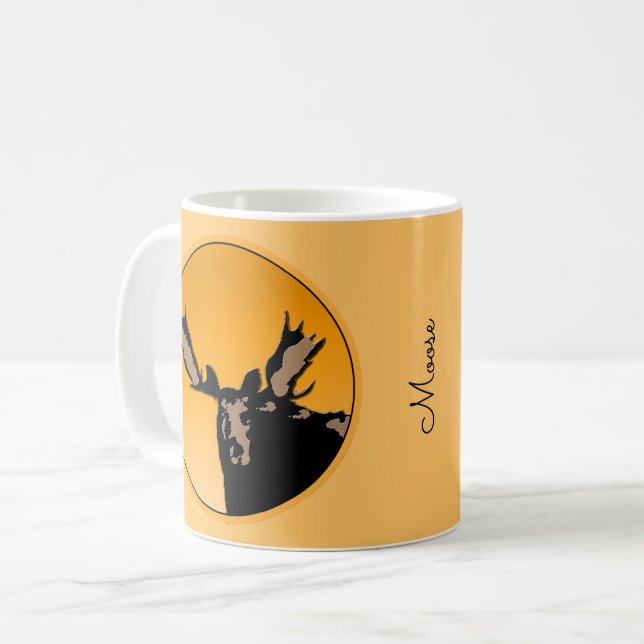 Moose at Sunset  - Original Wildlife Art Coffee Mug (Front Left)
