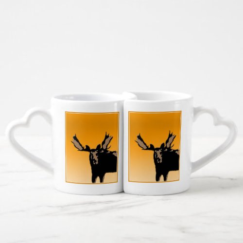 Moose at Sunset  _ Original Wildlife Art Coffee Mug Set