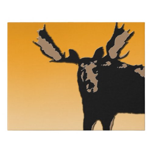Moose at Sunset  _ Original Wildlife Art Faux Canvas Print