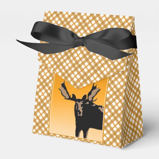 Moose at Sunset  - Original Wildlife Art Favor Boxes (Front Side)