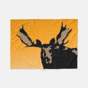 Moose at Sunset  - Original Wildlife Art Fleece Blanket