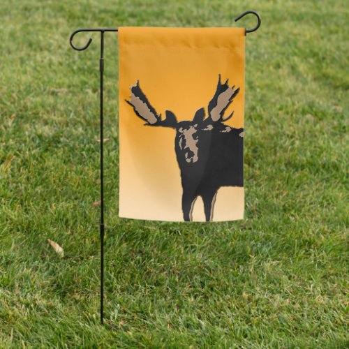 Moose at Sunset  _ Original Wildlife Art Garden Flag