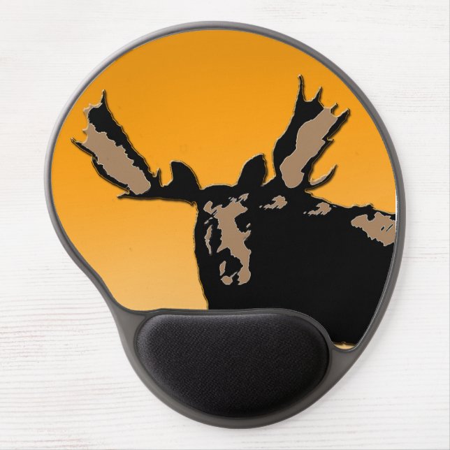 Moose at Sunset  - Original Wildlife Art Gel Mouse Pad (Front)