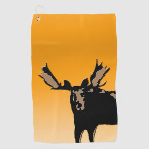 Moose at Sunset - Original Wildlife Art Golf Towel