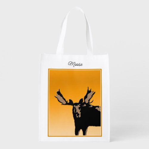 Moose at Sunset  _ Original Wildlife Art Grocery Bag