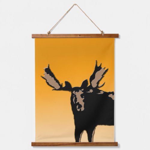 Moose at Sunset  _ Original Wildlife Art Hanging Tapestry