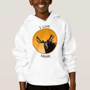 Moose at Sunset  - Original Wildlife Art Hoodie