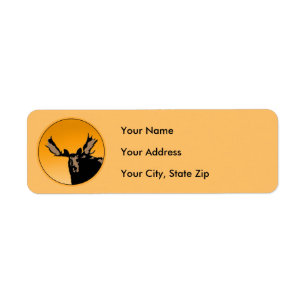 Moose at Sunset - Original Wildlife Art Label