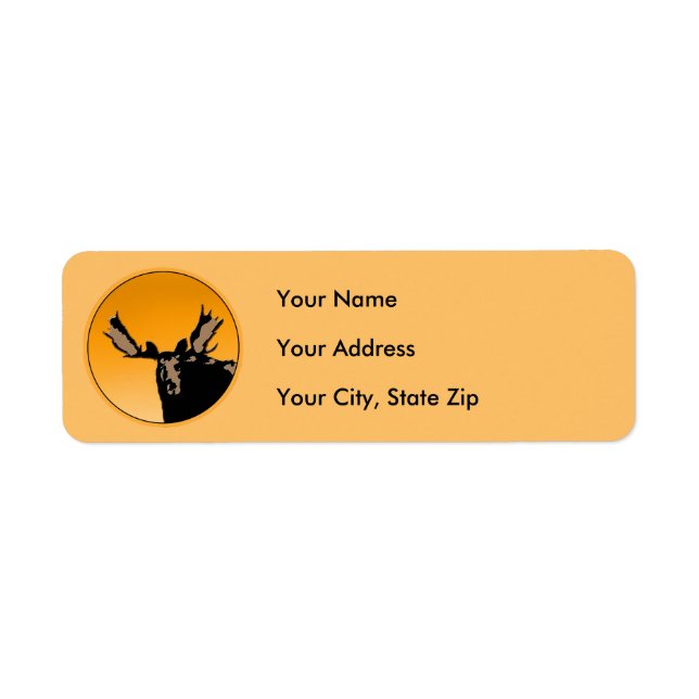 Moose at Sunset  - Original Wildlife Art Label (Front)