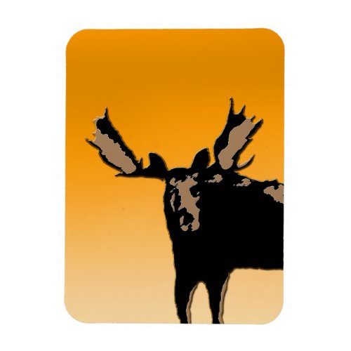 Moose at Sunset  _ Original Wildlife Art Magnet