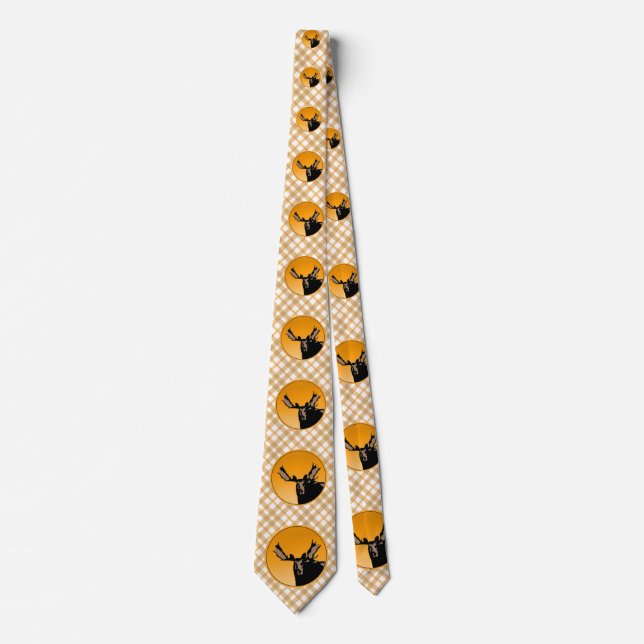 Moose at Sunset  - Original Wildlife Art Neck Tie (Front)