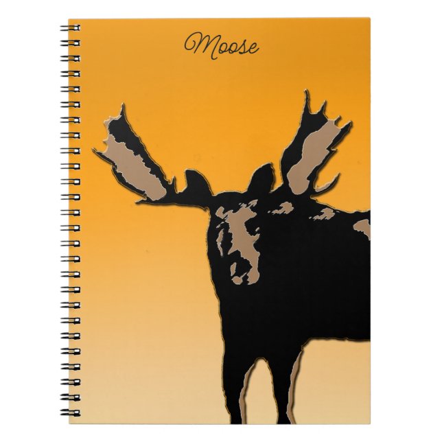 Moose at Sunset  - Original Wildlife Art Notebook (Front)