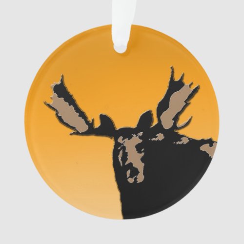Moose at Sunset  _ Original Wildlife Art Ornament