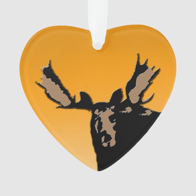 Moose at Sunset  - Original Wildlife Art Ornament (Front)