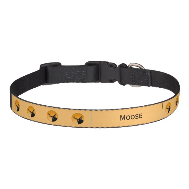 Moose at Sunset  - Original Wildlife Art Pet Colla Collar (Front)