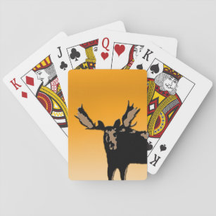 Moose at Sunset  - Original Wildlife Art Playing Cards
