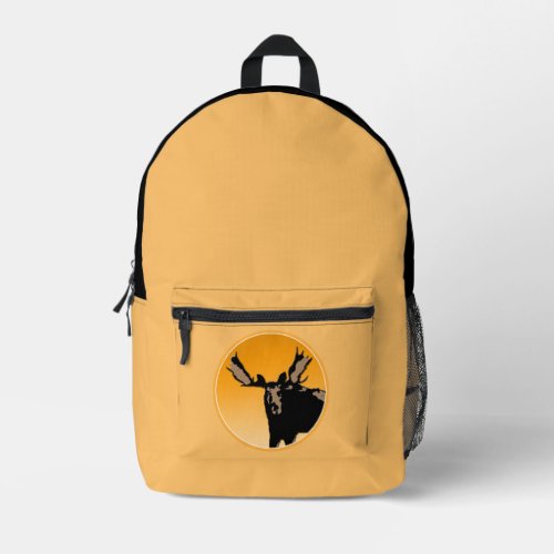 Moose at Sunset  _ Original Wildlife Art Printed Backpack